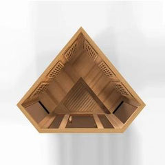 Maxxus "Chaumont Edition" 3 Person Corner Near Zero EMF FAR Infrared Sauna - Canadian Red Cedar - MX-K356-01-ZF CED - The Home Selection
