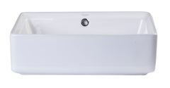 EAGO 20  RECTANGULAR CERAMIC ABOVE MOUNT BASIN VESSEL SINK - BA131