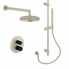 Fortis Shower Kits Agrippina 2 Way Thermostatic Round Shower Kit Shower Bar - Brushed Nickel
