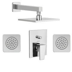 Fortis Shower Kits Abruzzo 2 Way Pressure Balance Square Shower Kit Body Spray - Polished Chrome