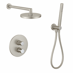 Fortis Shower Kits Agrippina 2 Way Thermostatic Round Shower Kit Hand Held - Brushed Nickel