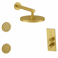 Fortis Shower Kits Lineabox 2 Way Vertical Round Kit Body Spray - Brushed Gold