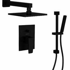Fortis Shower Kits Abruzzo 2 Way Pressure Balance Square Shower Kit Shower Bar - Matte Black