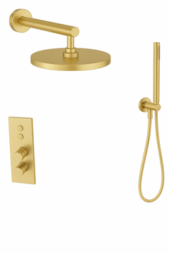 Fortis Shower Kits Lineabox 2 Way Vertical Round Kit Hand Held - Brushed Gold