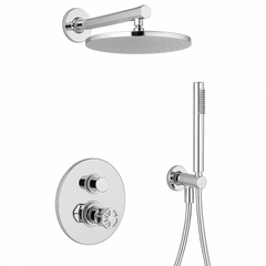 Fortis Shower Kits Industrial 2 Way Thermostatic Round Shower Kit Hand Held - Polished Chrome