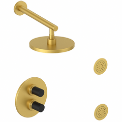 Fortis Shower Kits Agrippina 2 Way Thermostatic Round Shower Kit Body Spray - Brushed Gold