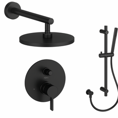 Fortis Shower Kits Brera 2 Way Pressure Balance Round Shower Kit Shower Bar - Matte Black