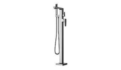 LaToscana Quadro Single Handle Floor Mounted Tub Filler with Hand Held Shower