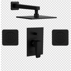 Fortis Shower Kits Abruzzo 2 Way Pressure Balance Square Shower Kit Body Spray - Matte Black