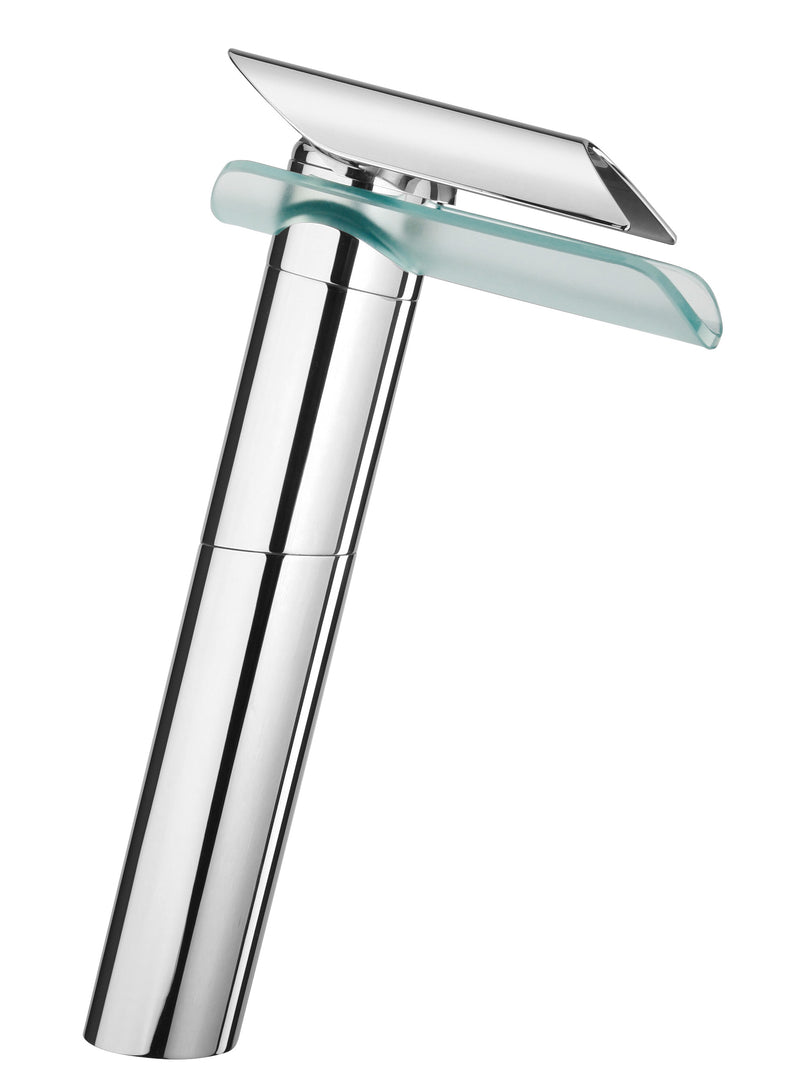 LaToscana Morgana Glass Tall Single Hole Single Handle Bathroom Faucet Polished Chrome - 73CR211VRLL