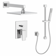 Fortis Shower Kits Abruzzo 2 Way Pressure Balance Square Shower Kit Shower Bar - Polished Chrome