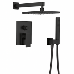 Fortis Shower Kits Vitrina 2 Way Pressure Balance Round Shower Kit Hand Held - Matte Black