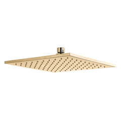 Fortis 12 Inch Square Mineral Resistant Rain Shower Head - Brushed Gold