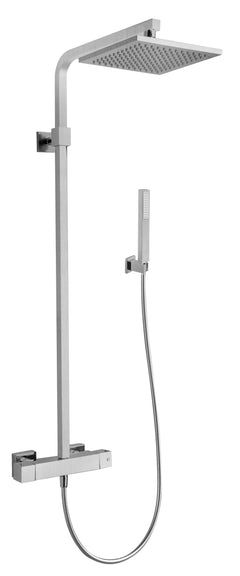 Fortis Shower Column 10" Square Rainshower with Thermostatic Mixer - Polished Chrome