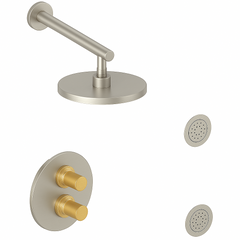 Fortis Shower Kits Agrippina 2 Way Thermostatic Round Shower Kit Body Spray - Brushed Nickel