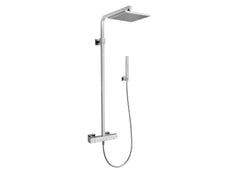 Fortis Shower Column 10" Square Rainshower with Thermostatic Mixer - Brushed Nickel