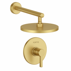 Fortis Shower Kits Brera 1 Way Pressure Balance Round Shower Kit - Brushed Gold