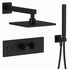 Fortis Shower Kits Lineabox 2 Way Horizontal Square Kit Hand Held - Matte Black