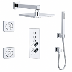 Fortis Shower Kits Lineabox 3 Way Vertical Square Kit Hand Held Body Spray - Polished Chrome