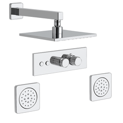 Fortis Shower Kits Lineabox 2 Way Horizontal Square Kit Body Spray - Polished Chrome