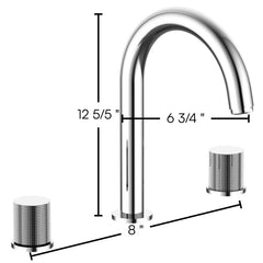 LaToscana Alessandra 8" Widespread 2 Handle Bathroom Faucet Brushed Nickel - 19PW214