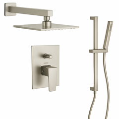 Fortis Shower Kits Abruzzo 2 Way Pressure Balance Square Shower Kit Shower Bar - Brushed Nickel