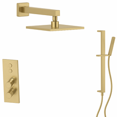 Fortis Shower Kits Lineabox 2 Way Vertical Square Kit Shower Bar - Brushed Gold