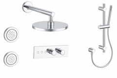 Fortis Shower Kits Lineabox 3 Way Horizontal Round Kit Shower Bar Body Spray - Polished Chrome