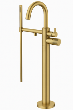Fortis Agrippina Floor Mounted Tub Filler - Brushed Gold
