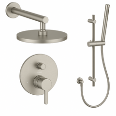Fortis Shower Kits Brera 2 Way Pressure Balance Round Shower Kit Shower Bar - Brushed Nickel