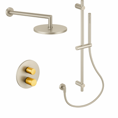 Fortis Shower Kits Agrippina 2 Way Thermostatic Round Shower Kit Shower Bar - Brushed Nickel