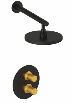Fortis 1 Way Thermostatic Round Shower Kit_ - Matte Black