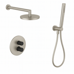 Fortis Shower Kits Agrippina 2 Way Thermostatic Round Shower Kit Hand Held - Brushed Nickel