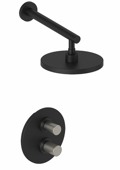 Fortis 1 Way Thermostatic Round Shower Kit_ - Matte Black