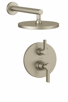 Fortis Shower Kits Brera 1 Way Thermostatic Round Shower Kit - Brushed Nickel