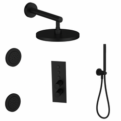 Fortis Shower Kits Lineabox 3 Way Vertical Round Kit Hand Held Body Spray - Matte Black