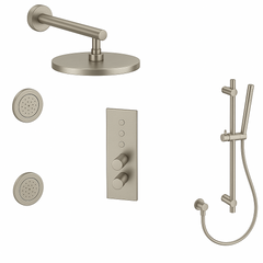Fortis Shower Kits Lineabox 3 Way Vertical Round Kit Shower Bar Body Spray - Brushed Nickel