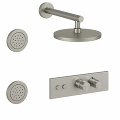 Fortis Shower Kits Lineabox 2 Way Horizontal Round Kit Body Spray - Brushed Nickel