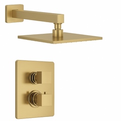 Fortis Shower Kits Vitrina 1 Way Thermostatic Round Shower Kit - Brushed Gold