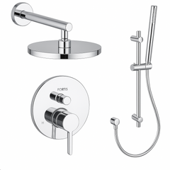 Fortis Shower Kits Brera 2 Way Pressure Balance Round Shower Kit Shower Bar - Polished Chrome
