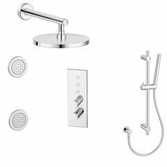 Fortis Shower Kits Lineabox 3 Way Vertical Round Kit Shower Bar Body Spray - Polished Chrome