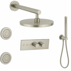 Fortis Shower Kits Lineabox 3 Way Horizontal Round Kit Hand Held Body Spray - Brushed Nickel