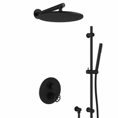 Fortis Shower Kits Industrial 2 Way Thermostatic Round Shower Kit Shower Bar - Matte Black