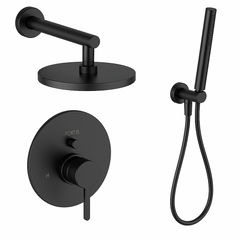Fortis Shower Kits Brera 2 Way Pressure Balance Round Shower Kit Hand Held - Matte Black