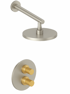Fortis 1 Way Thermostatic Round Shower Kit_ - Brushed Nickel