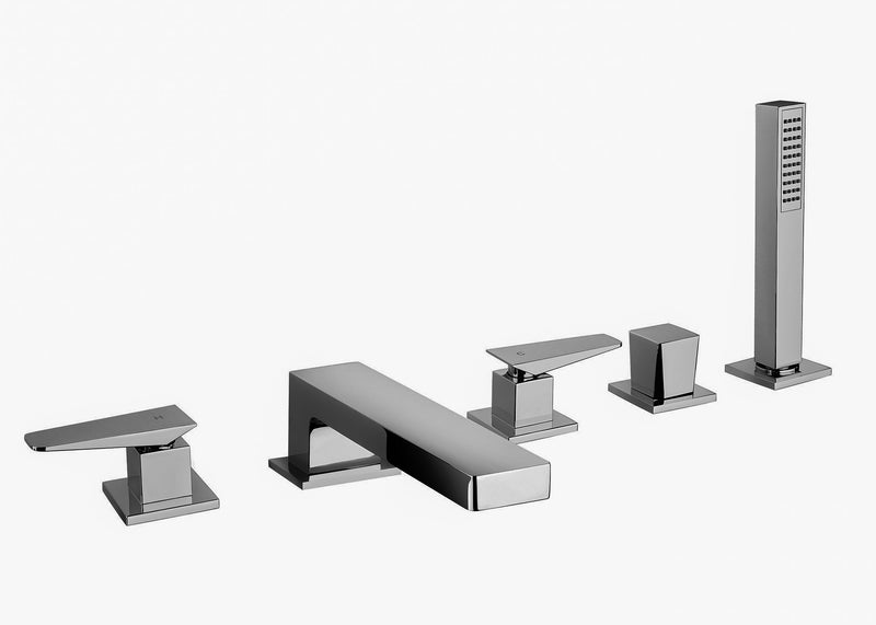 LaToscana Quadro Roman Tub With Diverter And Hand Held Brushed Nickel