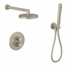 Fortis Shower Kits Agrippina 2 Way Thermostatic Round Shower Kit Hand Held - Brushed Nickel