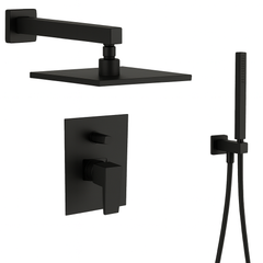 Fortis Shower Kits Abruzzo 2 Way Thermostatic Square Shower Kit Hand Held - Matte Black