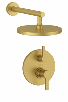Fortis Shower Kits Brera 1 Way Thermostatic Round Shower Kit - Brushed Gold