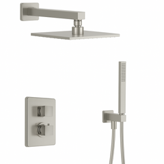 Fortis Shower Kits Vitrina 2 Way Thermostatic Round Shower Kit Hand Held - Brushed Nickel